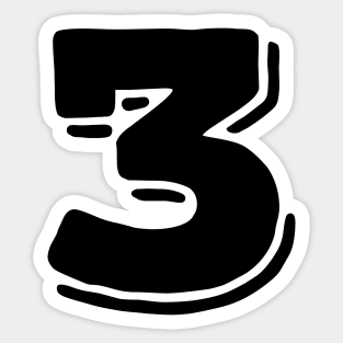 Number 3 three Sticker